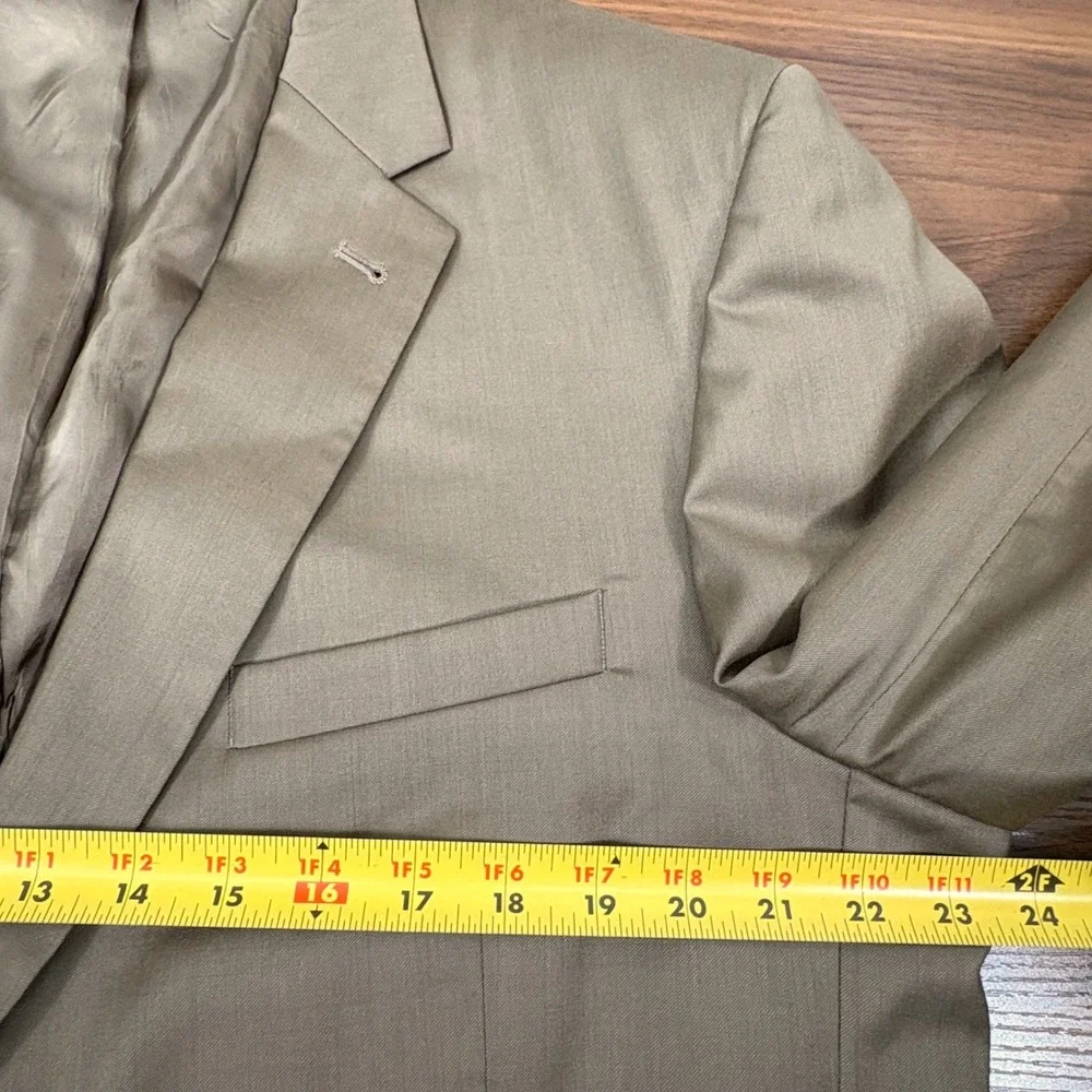 Jos A Bank Suit Mens 46L 38x29 Tan Wool 2 Button Flat Front Signature Old Money